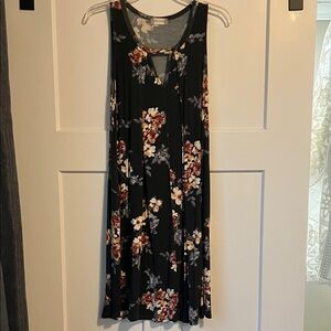 Altar'd State Black Floral Midi Dress